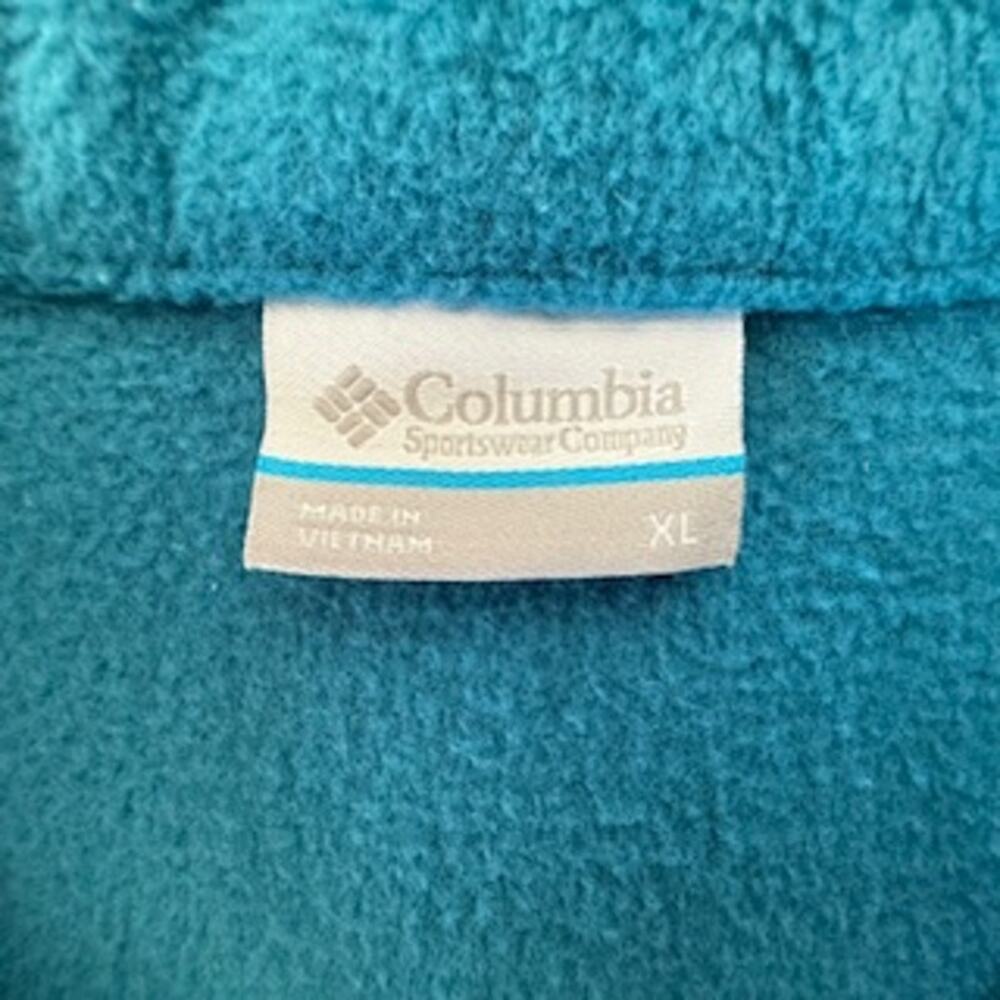 Columbia Women's Full Zip Aqua Blue Fleece Vest XL Pockets Outdoor Layer